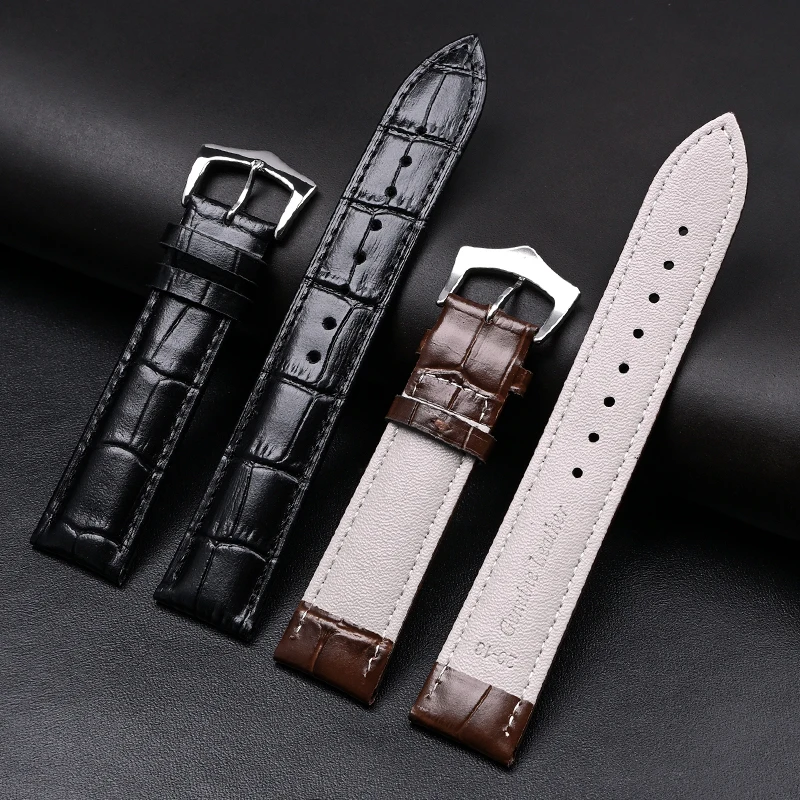 Genuine Leather Watch Band 12/13/14/15/16/17/18/19/20/21/22/23/24/26mm Men Women Top Layer Cowhide Strap Bracelet Accessories