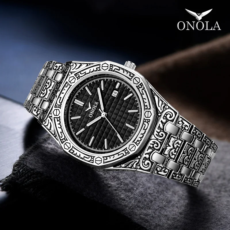 ONOLA Brand Fashion Watch For Men Leisure Business Luxury Waterproof Gold Japan Movement Quartz Watches