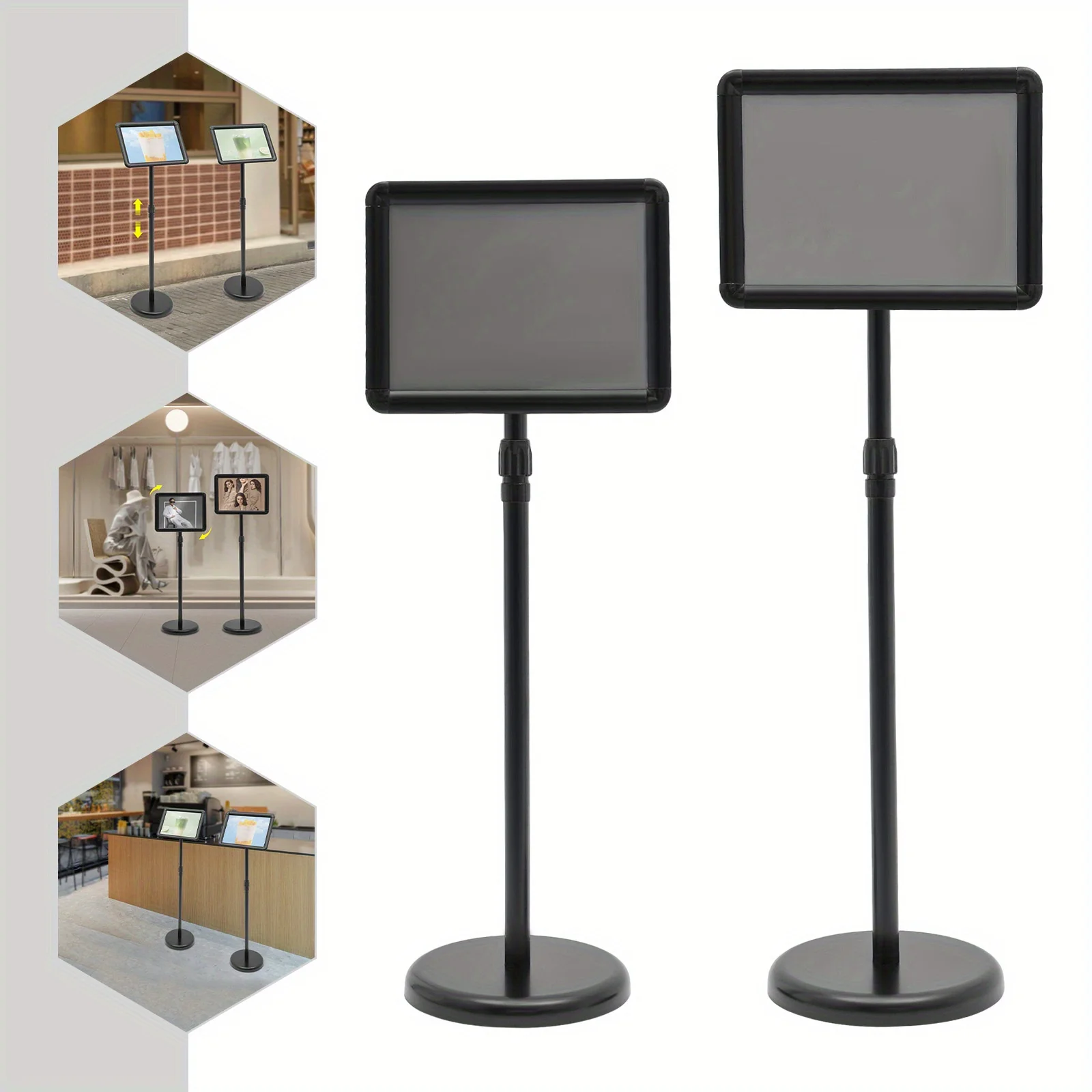 ステンレス製縦型表示板広告板(2枚セット) さまざまなシーンに最適