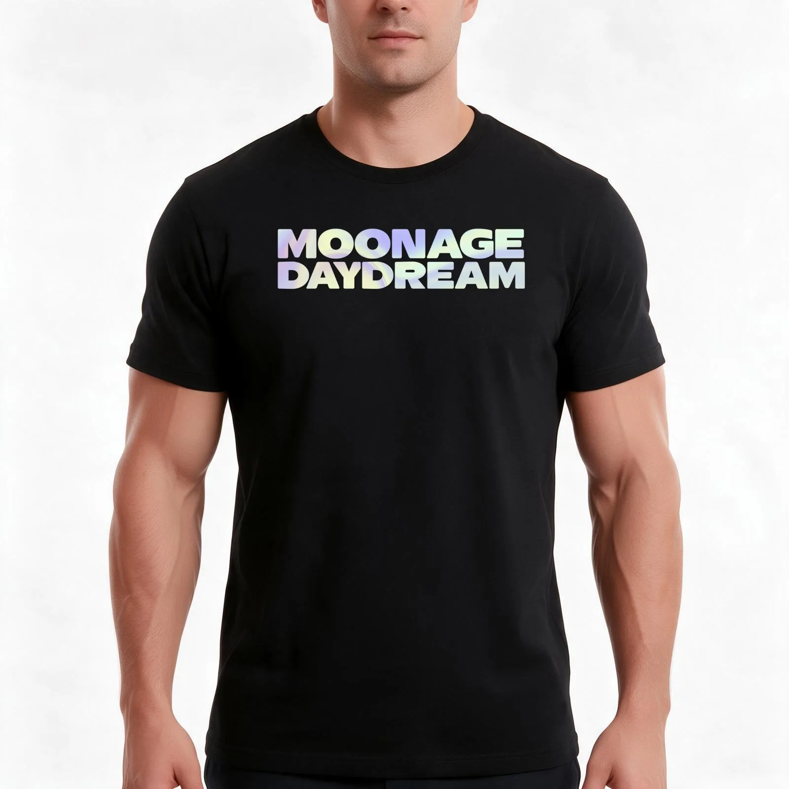 Moonage Daydream II (rainbow) T-Shirt, Summer Casual Cotton Tee, Oversized Streetwear Tops, Vintage Graphic Print, 100% Cotton