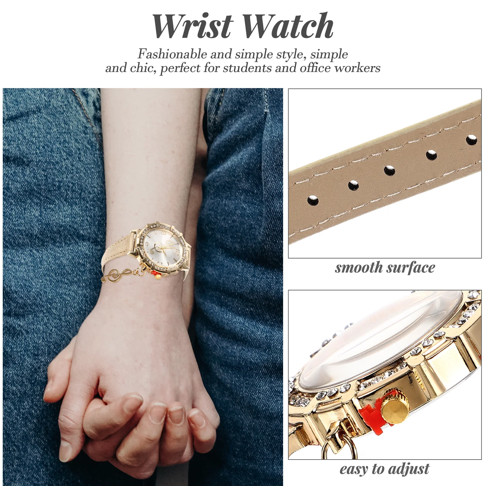 

Diamond Watch Women Wristwatch Metal Case Quartz Movement Ladies Watches Stylish Adjustable Casual Dating Party Gifts