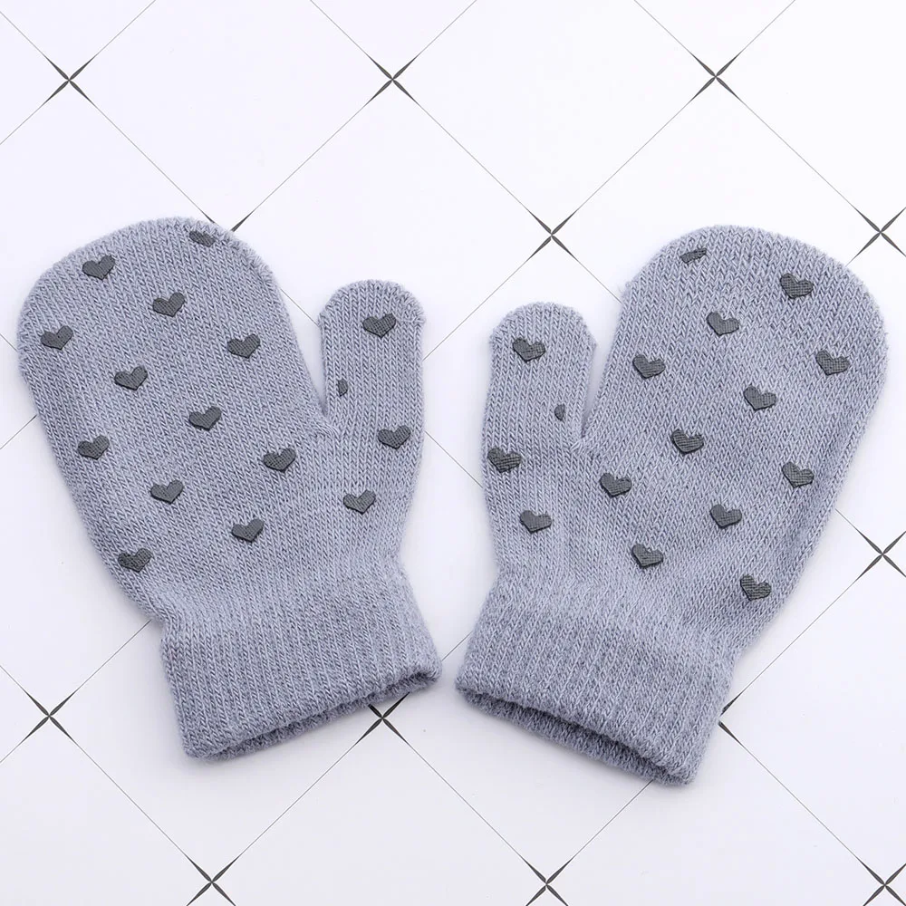 1 Pair Cartoon Anti-grasping Warm Gloves Protection Baby Mitten Cute Unisex Girls Boy Star Heart Newborn Love Face