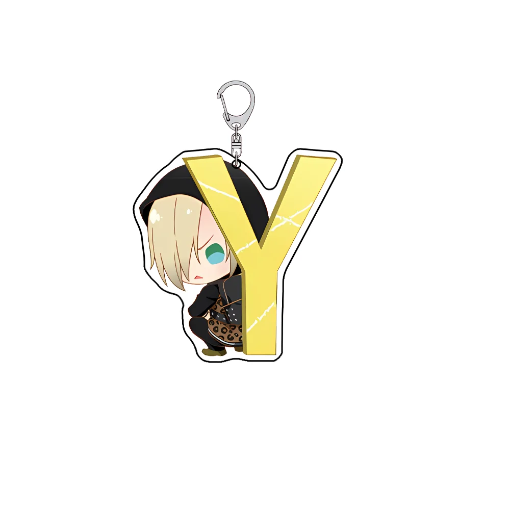 Yuri!!! on Ice 6cm Acrylic Keychain Yuuri Katsuki and Yuri Plisetsky Cute Q Chibi Figure Skating Backpack Pendant Birthday Gift view 4