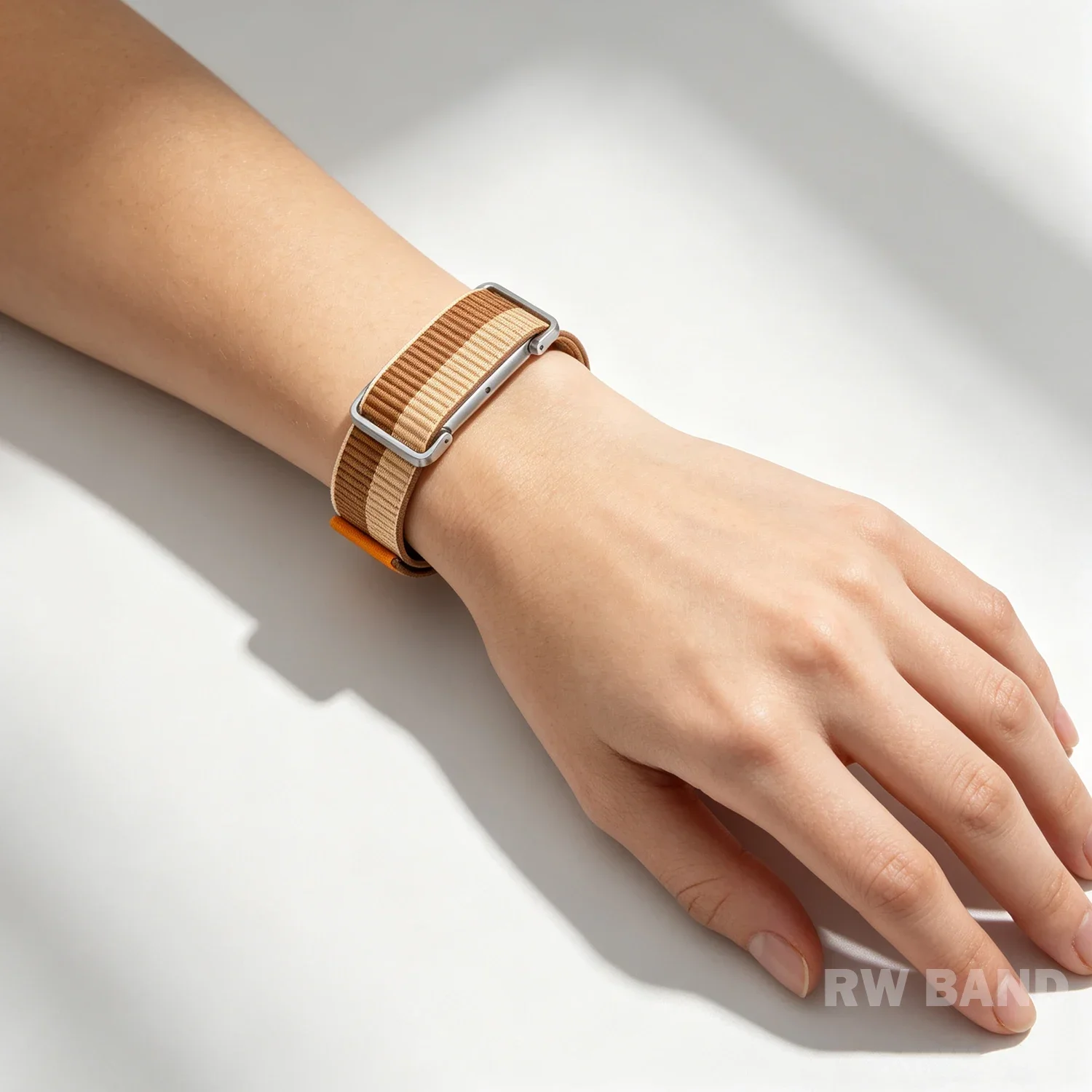 Nylon-Schlaufenarmband für FitbitAir Smartwatch, atmungsaktives Sportarmband Correa + Metallgehäuse zum Schutz für Google Fitbit AIR – Detail 3
