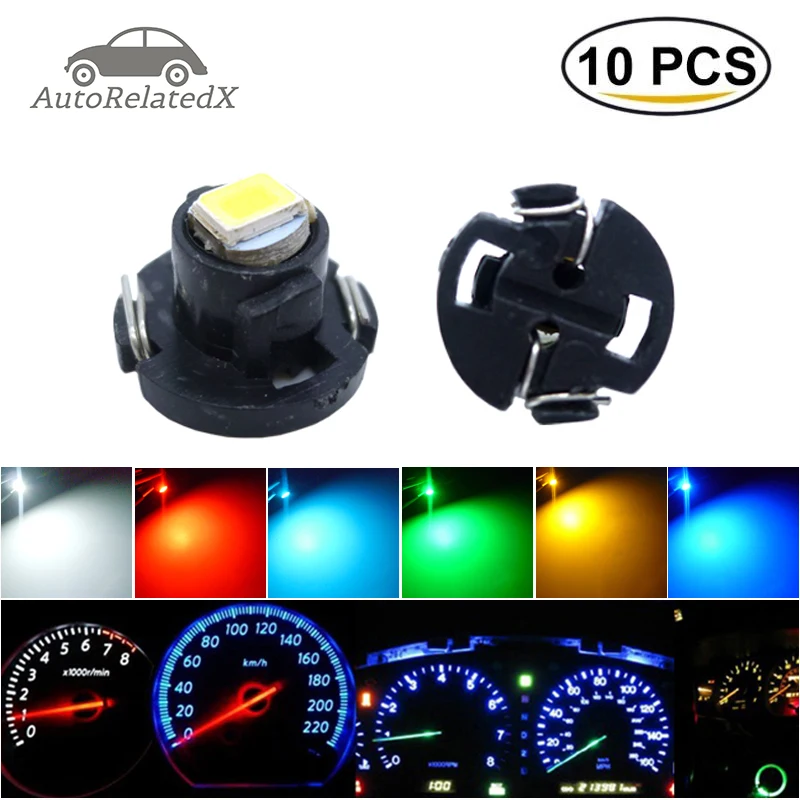 

10pcs T4.2 Led Bulb Canbus Car Interior Lights Indicator Wedge Dashboard Warming Instrument Lamp 12v Auto Lamp