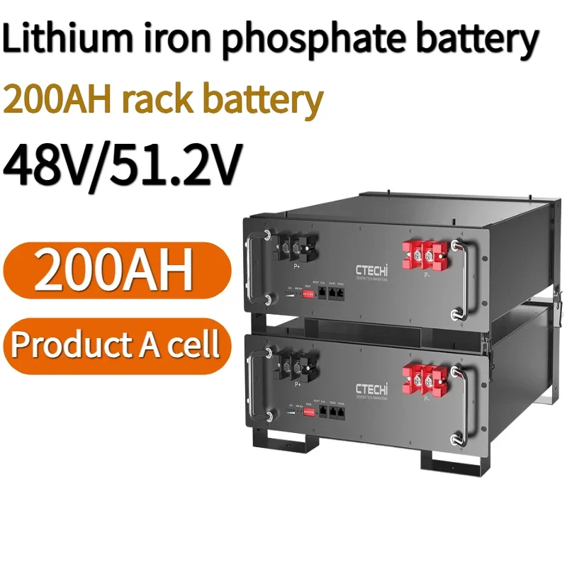 

Energy storage battery 48v51V200AH lithium iron phosphate battery 10KWH cabinet stacked solar power generation system