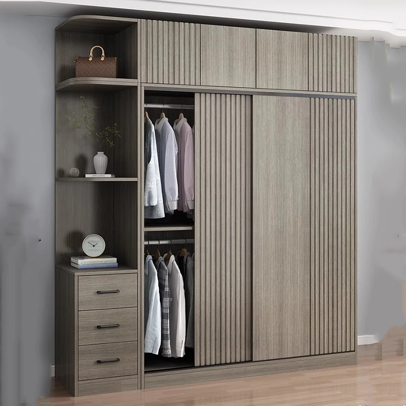 Peiqi خزانة خشبية حديثة مفتوحة التخزين المنظم أقسام خزانة دولاب عرض خزانة غرفة المعيشة موبليس أثاث الفندق #6