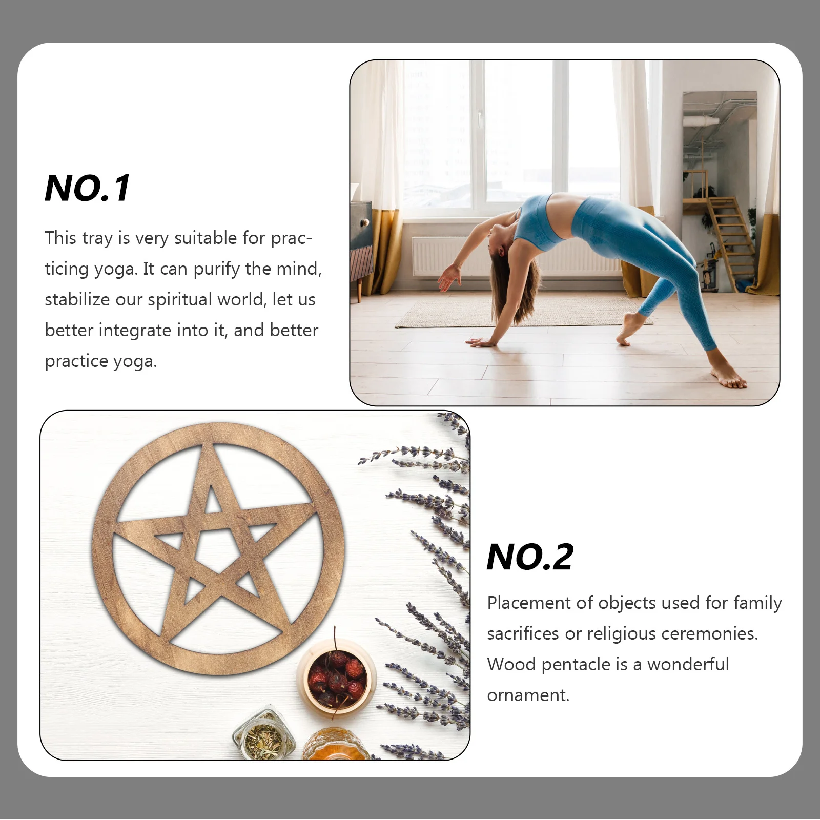 

Wooden Pentacle Altar Tile Retro Style Carving For Sacrificial Ritual Decoration Yoga Practice Home Decor Ornament