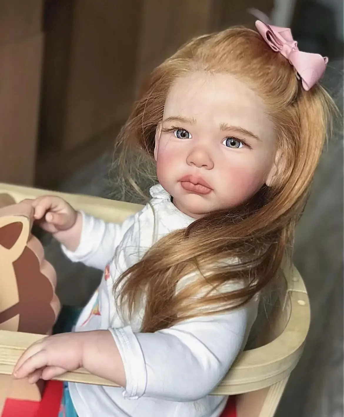 SINO-BB Customized Limited Supply28inch Reborn Baby Lily With Hand-Rooted Blond Long Hair Already Finished Doll Christmas Gift