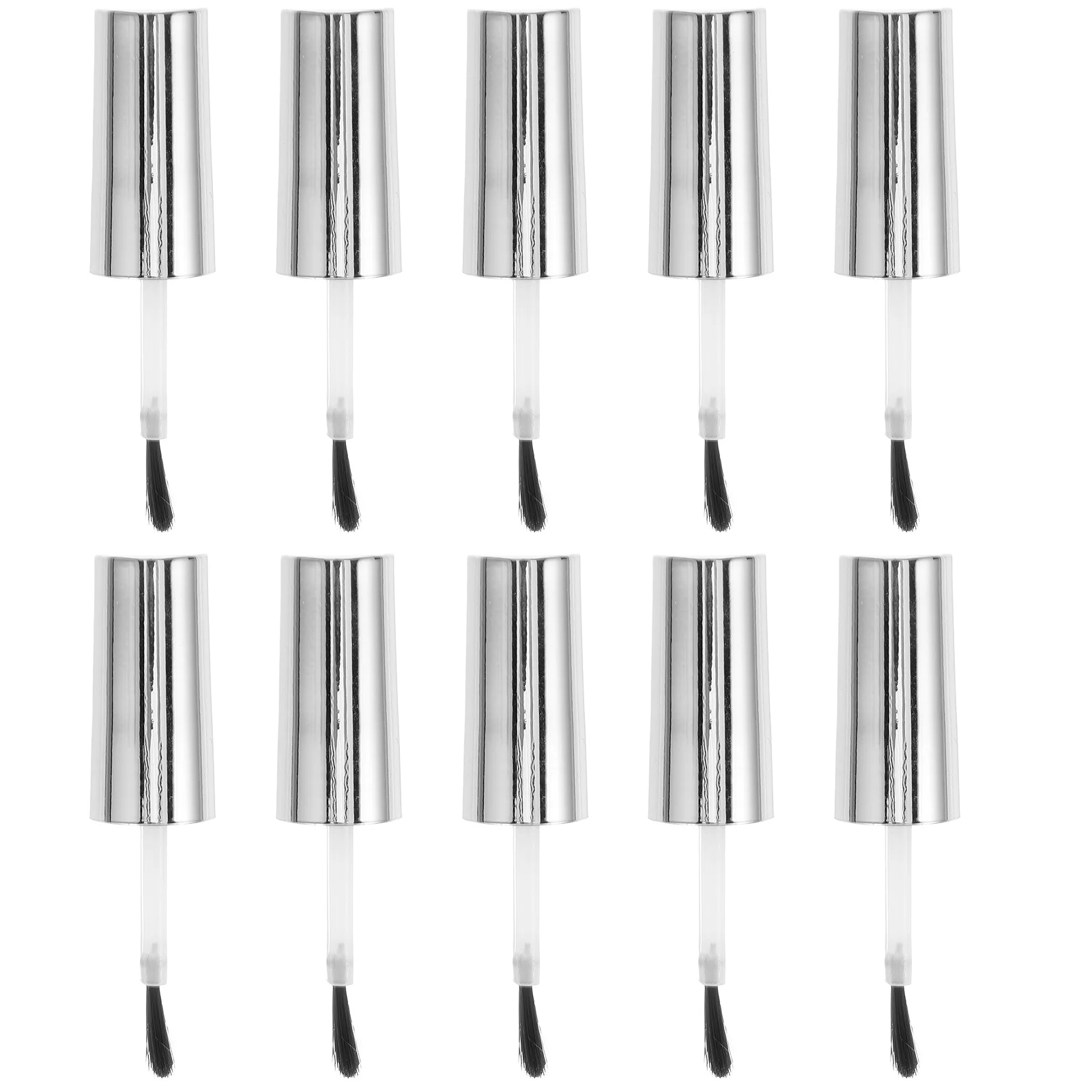 

10 Pcs Nail Polish Brush Polish Replacement Brush Bottle Caps for Gel Bottles Plastic Rayon Small Size Nail Salon Use