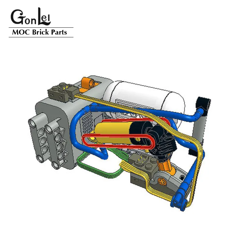 ใหม่การวิเคราะห์ Pneumatics MOC อัตโนมัติมอเตอร์คอมเพรสเซอร์บล็อกตัวต่อชุด DIY อิฐของขวัญของเล่นที่มีนิวเมติก Airtank