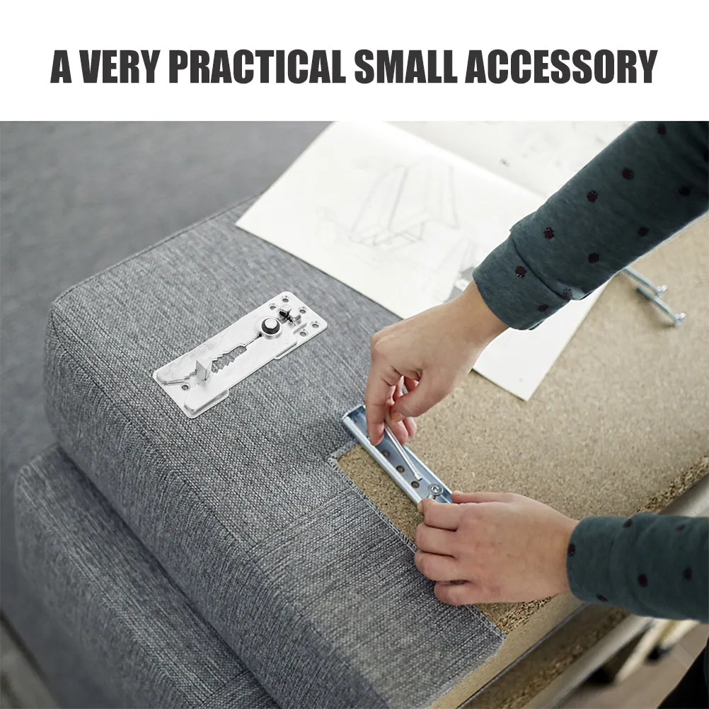 2Pcs Premium Iron Sectional Couch Connectors Easy Install Snap Style Sofa Linking Pins for Corner Modular Sectionals Furniture