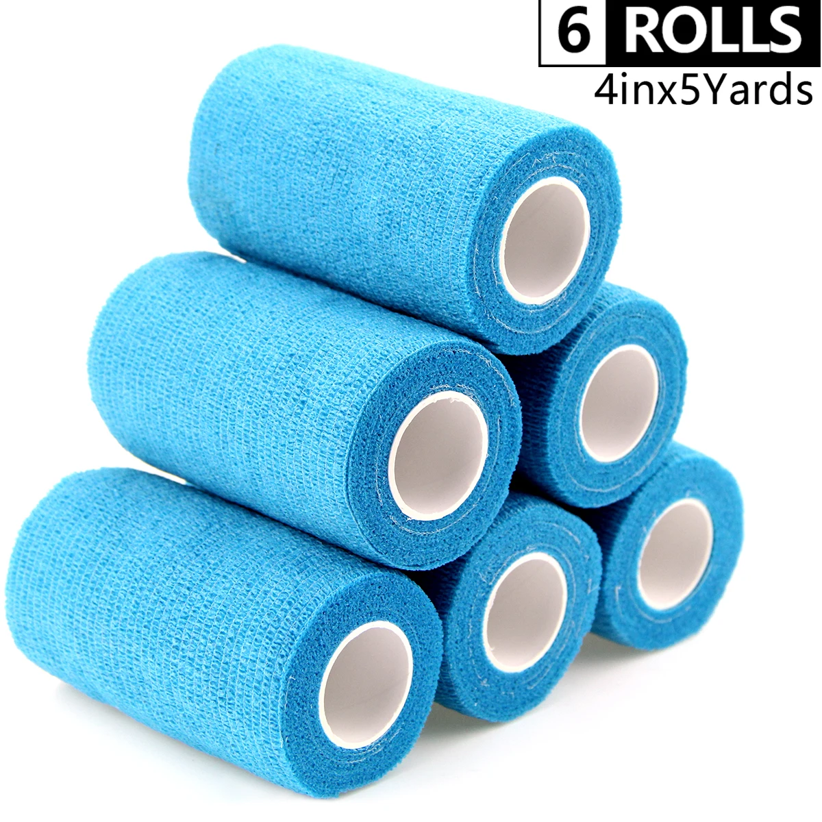 2.5/5/7.5/10cm*4.8m 6 Roll Colorful Non Woven Elastic Self Adhesive Sports Bandage Cohesive Bandage for  Fixing Finger Wrist Leg