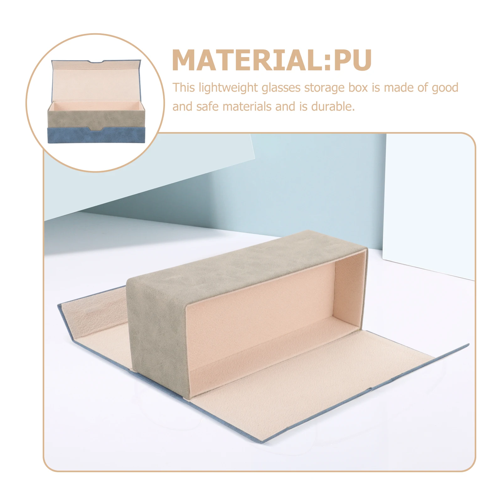 

Dual Purpose 2 in 1 Glasses Case for Multiple Eyeglasses Contacts Hard Shell PU Travel Container Lightweight Durable