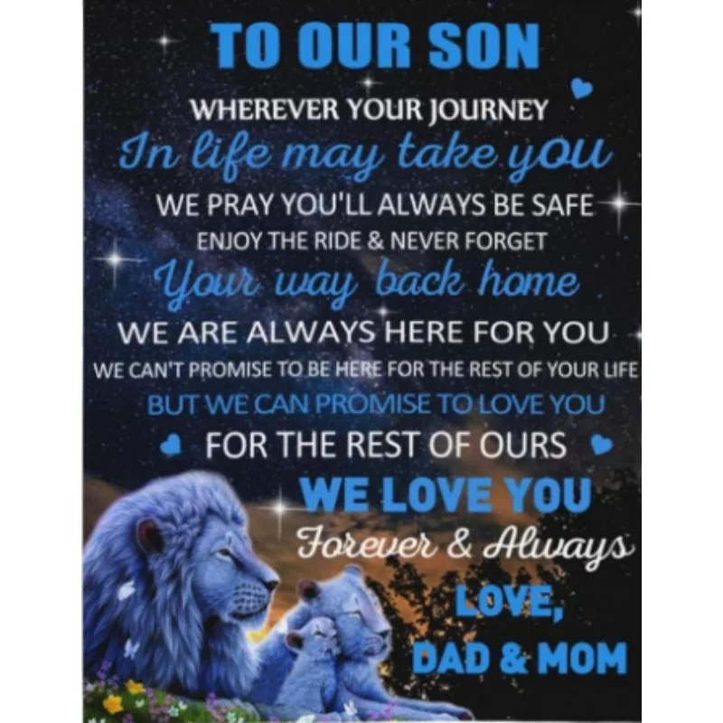 البطانيات المقدمة من قبل الوالدين إلى ابنه؛ هدايا عيد الميلاد لابنهم؛ بطانيات الأسد المقدمة من قبل الوالدين إلى ابنه. #6