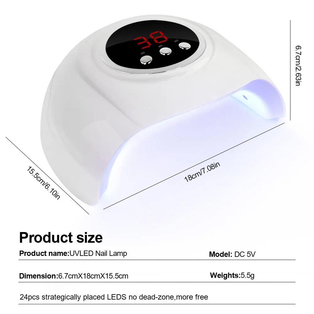 Lampada UV professionale a LED per unghie Macchina per asciugare il gel per unghie Uso domestico Luce UV Gel secco Vernice USB Strumenti per asciugatrice per manicure