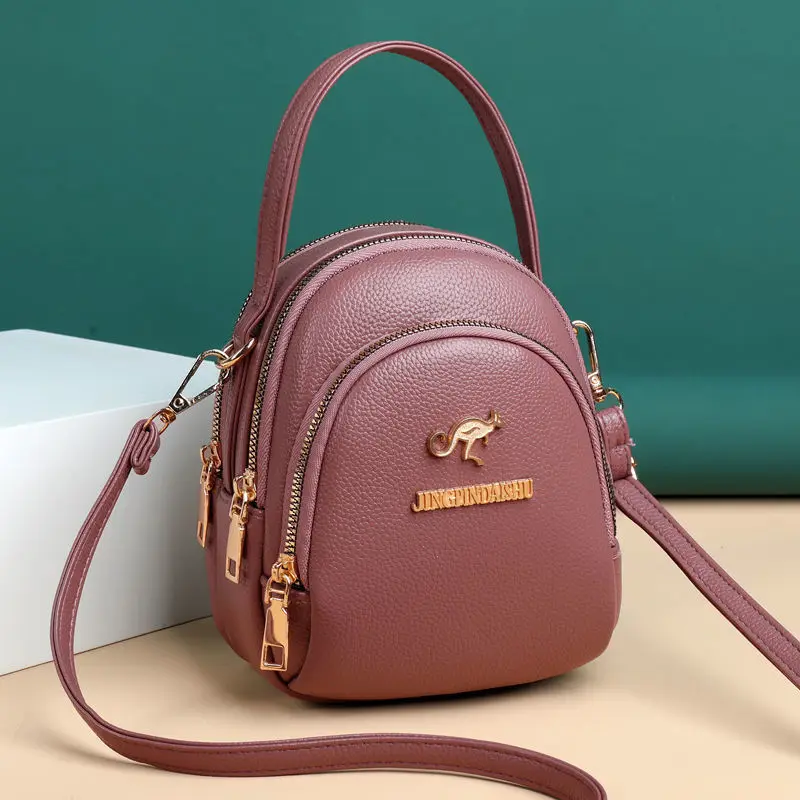 2023 Women Bag New Shoulder Messenger Handbag Mobile Phone Bag Ladies Bag Three-Layer