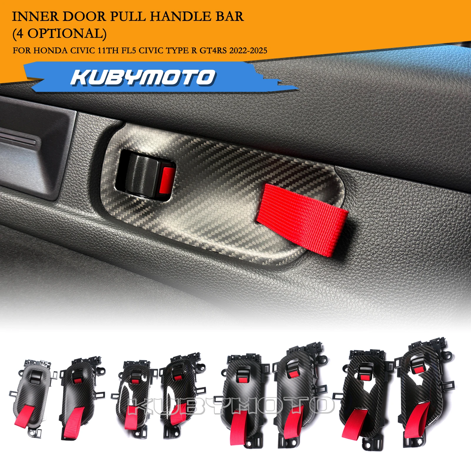 

2 шт., съемник внутренней дверной ручки автомобиля, гоночный стиль для Honda Civic 11-го поколения TYPE-R FL5 GT4R 2022-2025