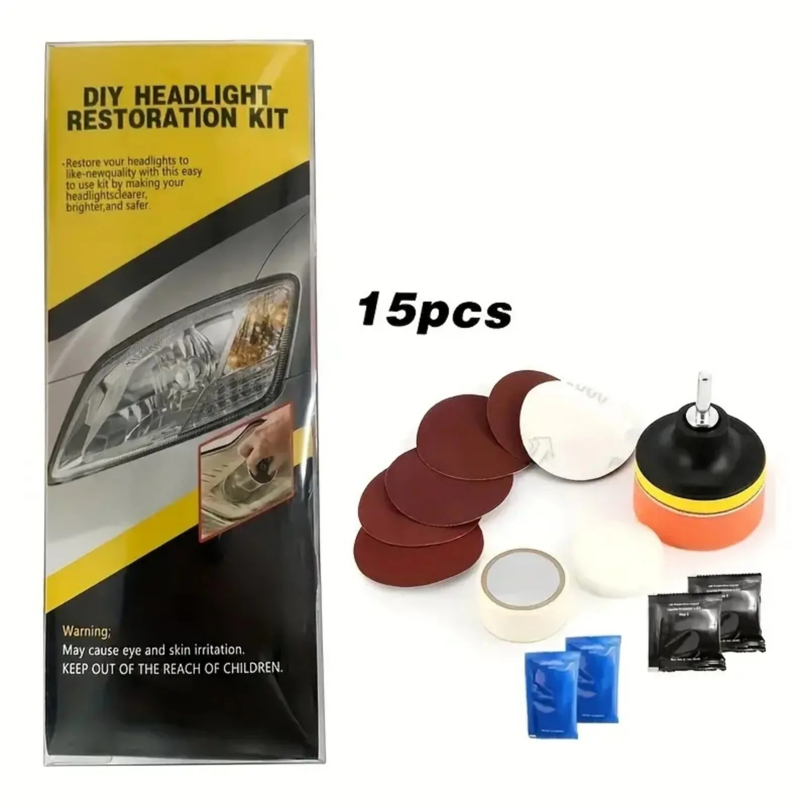 1 Set Car Headlight Restoration Kit Headlight Repair Cleaning Kit Car Repairing Tools Car Maintenance