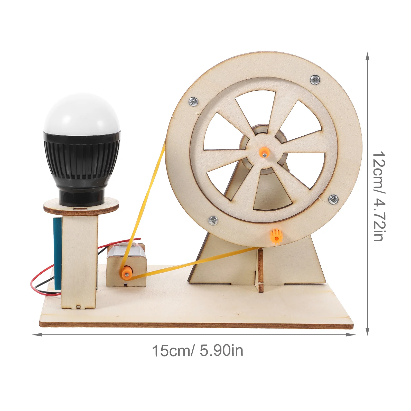 Handkurbelgenerator aus Holz, DIY-Montage, pädagogisches wissenschaftliches Experimentierset, verbessert die kognitiven Fähigkeiten, Handkurbelgenerator