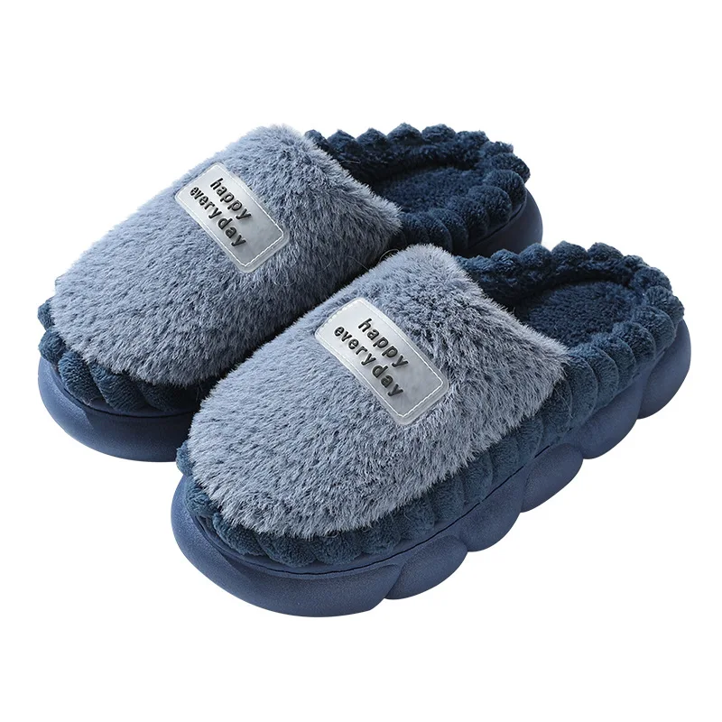 Male Winter Floor Slippers 2023 New Arrival 38-47 Plush Flurry Slides Platform Indoor Slippers Shoes For Men For The Fur Slipper