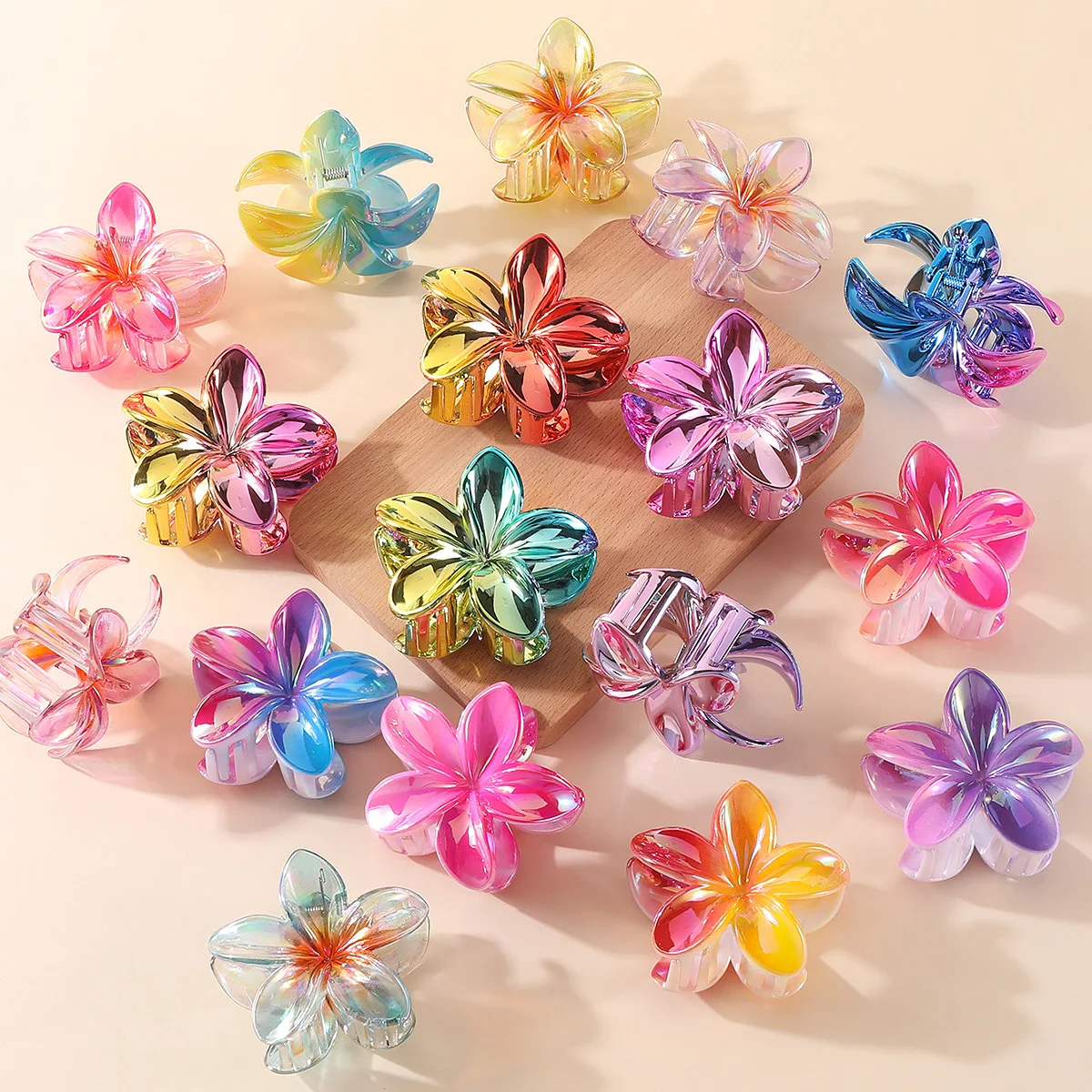 2/4PCS แฟชั่นผู้หญิงคลิปผมดอกไม้วันหยุดโบฮีเมียไข่ดอกไม้ผมคลิป Barrettes หญิงขนาดใหญ่ Hairpins อุปกรณ์เสริมผม