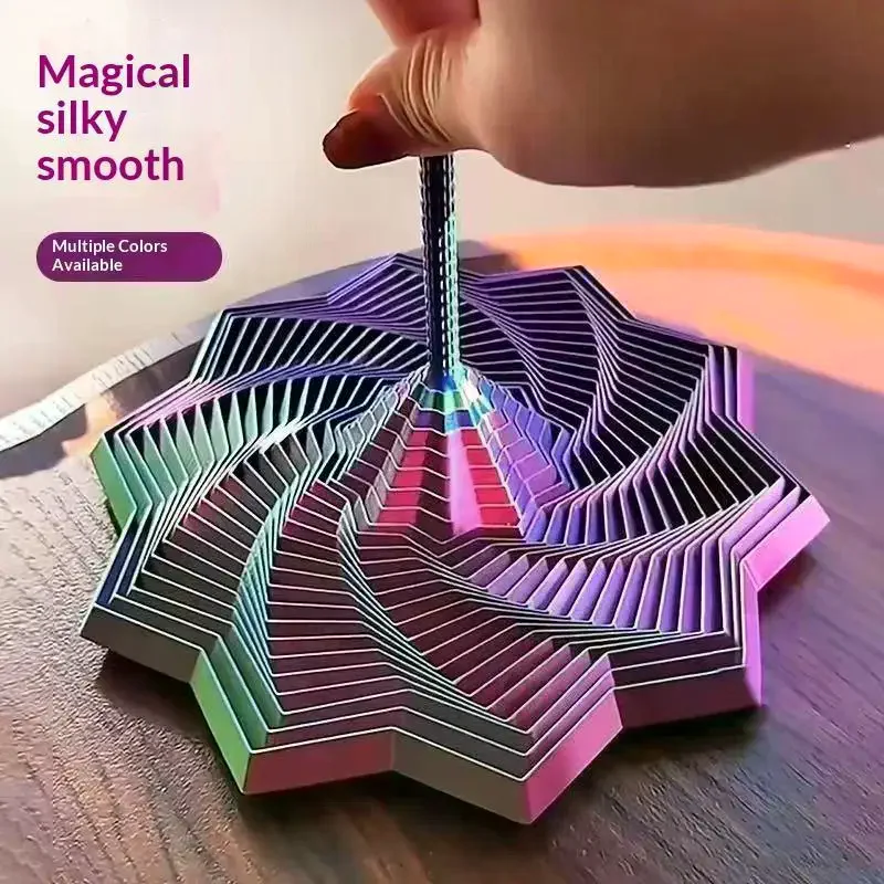 3D Printed Hexagonal Fidget Spiral Toy Stretchable Design For Kids Adults Stress Relief