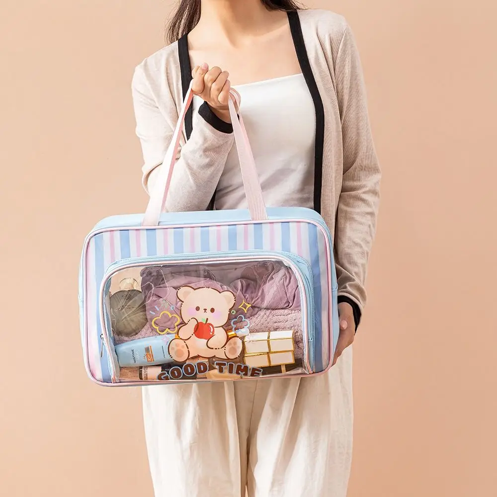 

Large Capacity Transparent Fitness Bag Dry Wet Separation Cartoon Swimming Storage Bag Lightweight Waterproof Beach Handbag