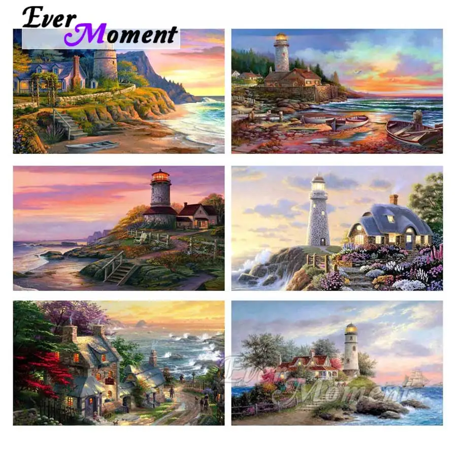 Ever Moment Diamond Painting Sea Scenery Picture Mosaic Full Square Drill Diamond Embroidery 5D DIY Stone Cross Stitch S2F1069