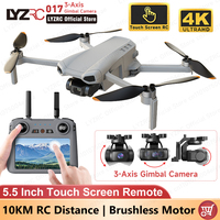 LYZRC 017 3-Axis Gimbal Drone 4K Camera GPS Dron Touch Screen Remote 10KM Image Transmitting 5G Wifi FPV Foldable Quadcopter New