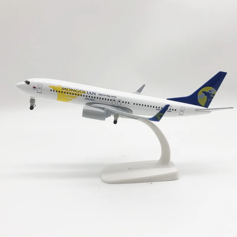 20cm Mongolian B737 Airlines aircraft model Boeing 737 jet airliner die cast alloy metal aircraft toy with landing gear