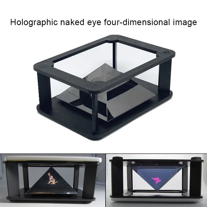 

Universal 3d Holographic Projector Display Stand Mini Pyramid Hologram Projection Showcase For 3.5-6 Inch Mobile Phone Accessory