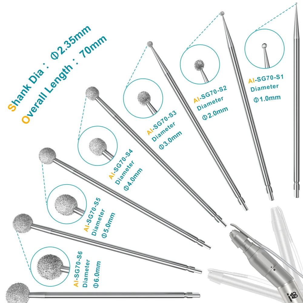 Picture 5: Surgical Bur Dental HP Burs Carbide Tungsten Dental Burr Long Steel Dia 2.35 Fit Microsurgery Handpiece Bone Cutter Finishing