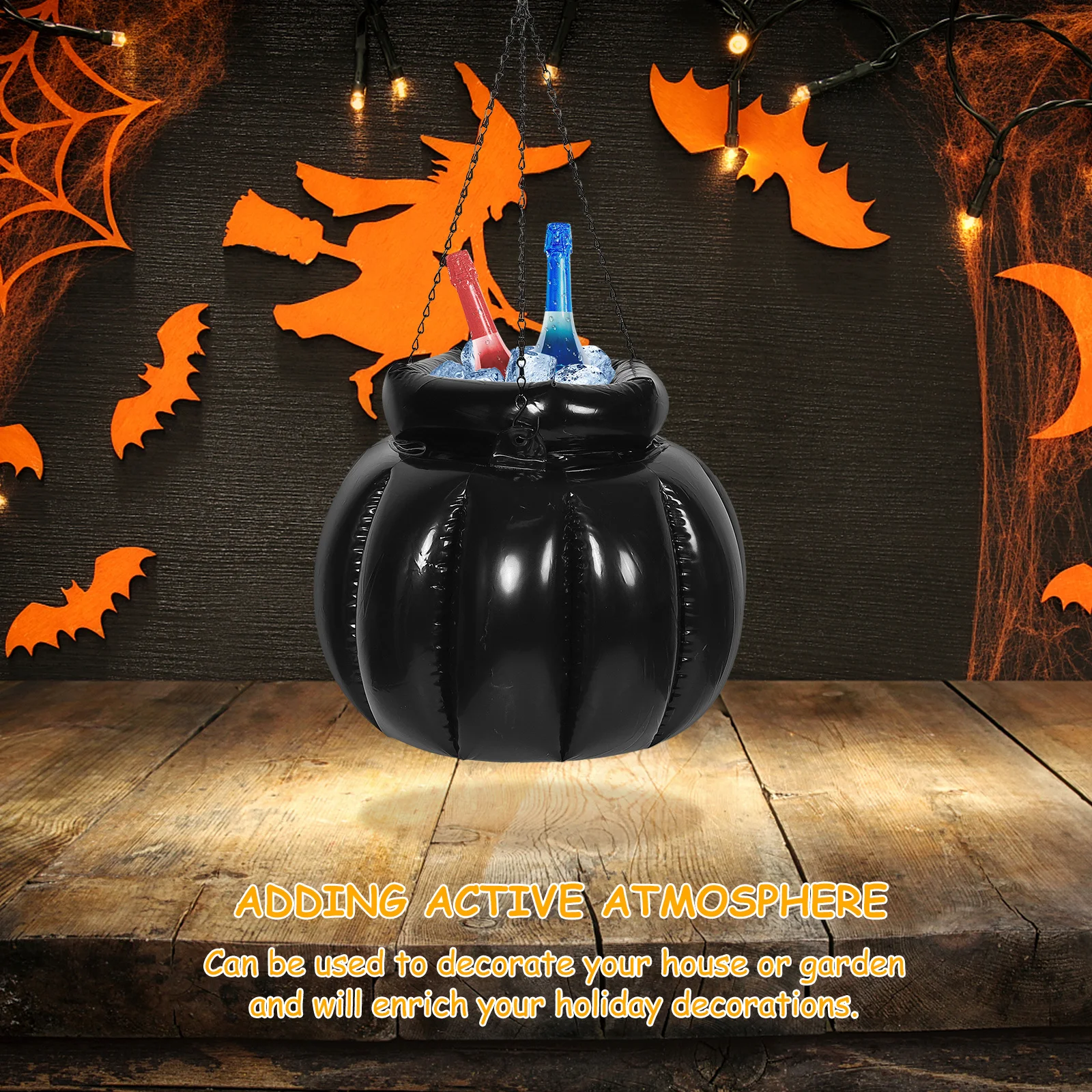 

Надувной котел-холодильник для Хэллоуина, ведро для льда, охладитель для напитков, контейнер для пива, напитков, уличный портативный