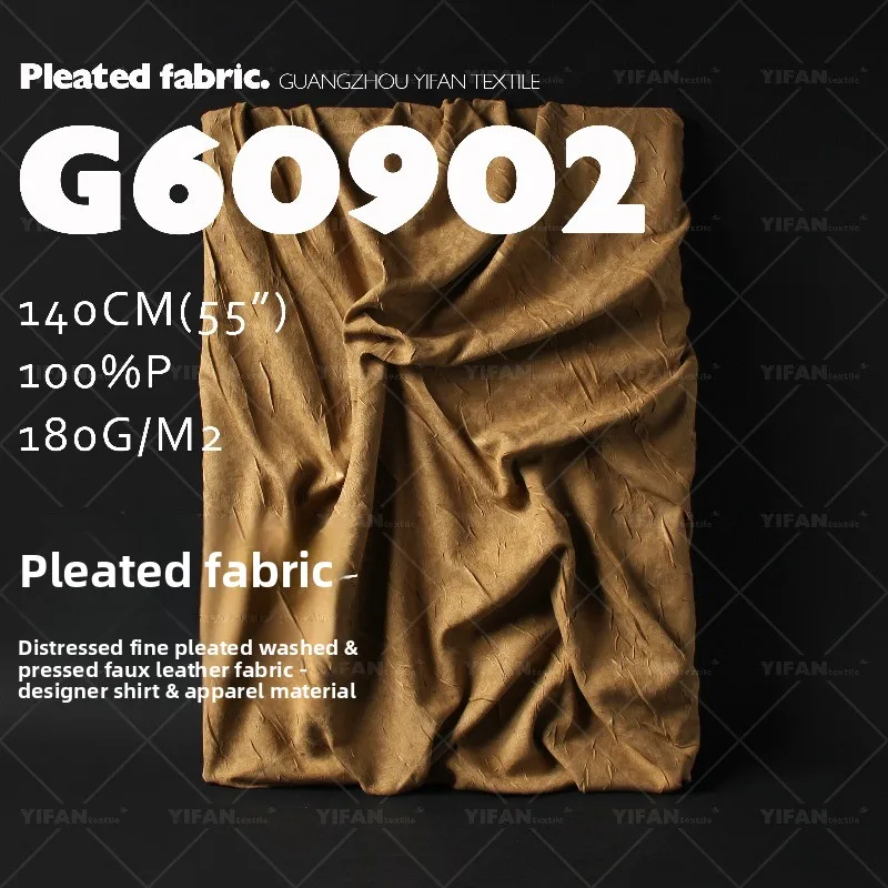 

Pleated Crushed Broken Twill Fabric for Dress Set Design Shirt Background Diy By The Meter Sewing Material Cloth Wholesale