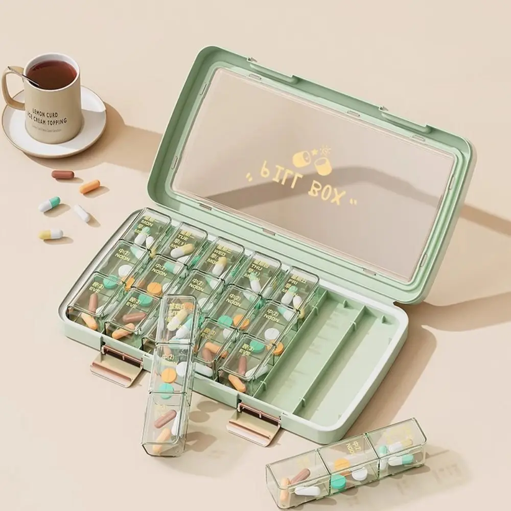 

21/28 Grid Pill Organizer Box Plastic Portable 7 Days Pill Cases Moisture Proof Clear Medicine Organizer Essential for Travel