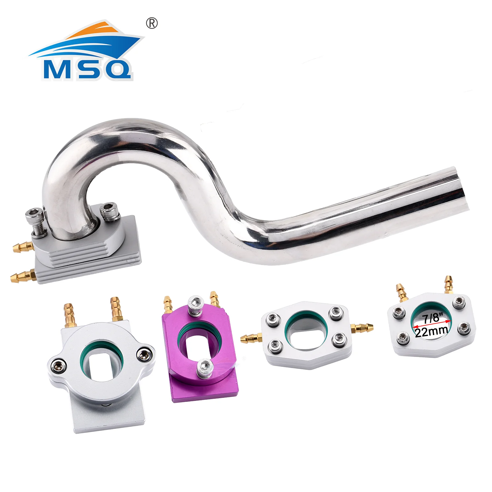 

1PC L190mm Stainless Steel Wrap To Center WTC Header 22mm 7/8'' And Flange For Gas Zenoah Marine Engine Rc Boat