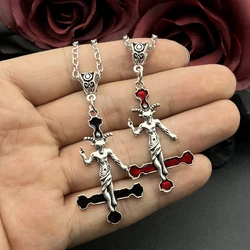 Goth Satanic Baphomet Inverted Cross Pendant Necklace Upside Down Cross Satan Demon Devil Lucifer Jewelry