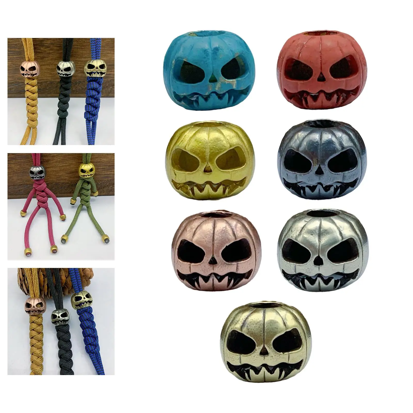 Metal Halloween Charms Pumpkin Skull Pendant Beads for DIY Bracelet Necklace Lanyard Paracord Jewelry Making Accessories view 5