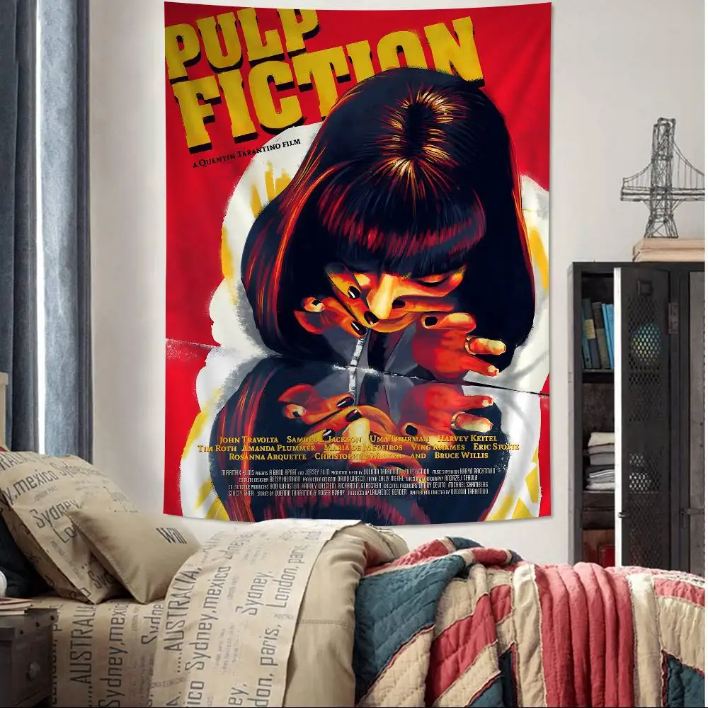 Movie P-Pulp fiction Hanging Bohemian Tapestry Bohemian Wall Tapestries Mandala Kawaii Room Decor
