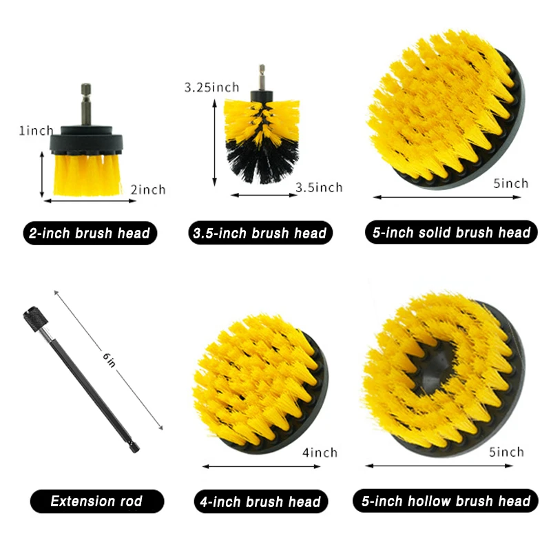 Kit sikat bor listrik, 3 buah sikat pembersih elektrik, alat pembersih ubin mandi permukaan bak mandi rumah tangga untuk perawatan otomatis