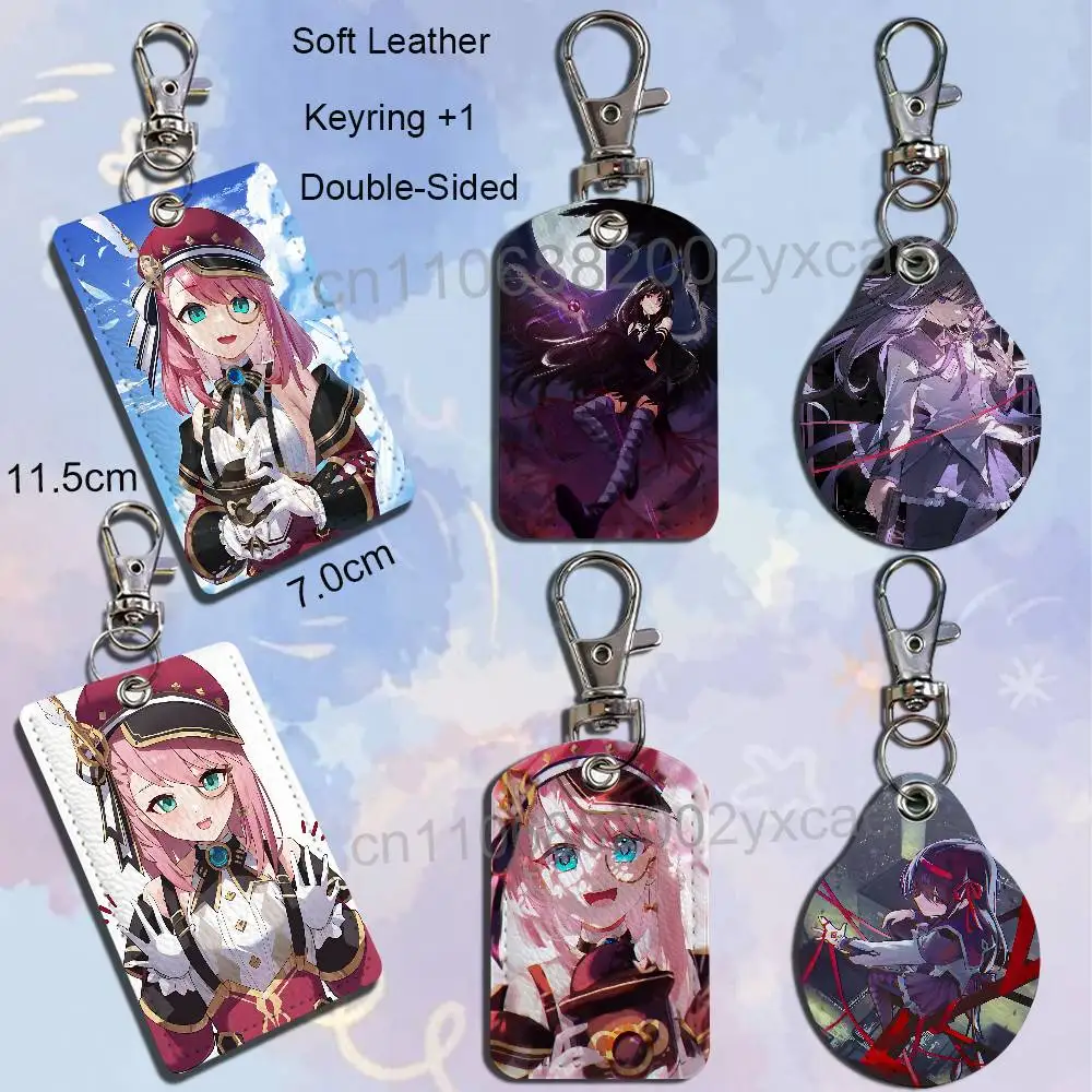 Cute Witch Homura Akemi Charlotte Card Holder With Keychain Executive Protection For Bank Credit Subway Bus Case