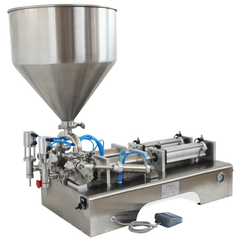 High viscosity semi automatic yogurt lotion oil  filler cream sauce honey hot thick bottle paste liquid filling machine