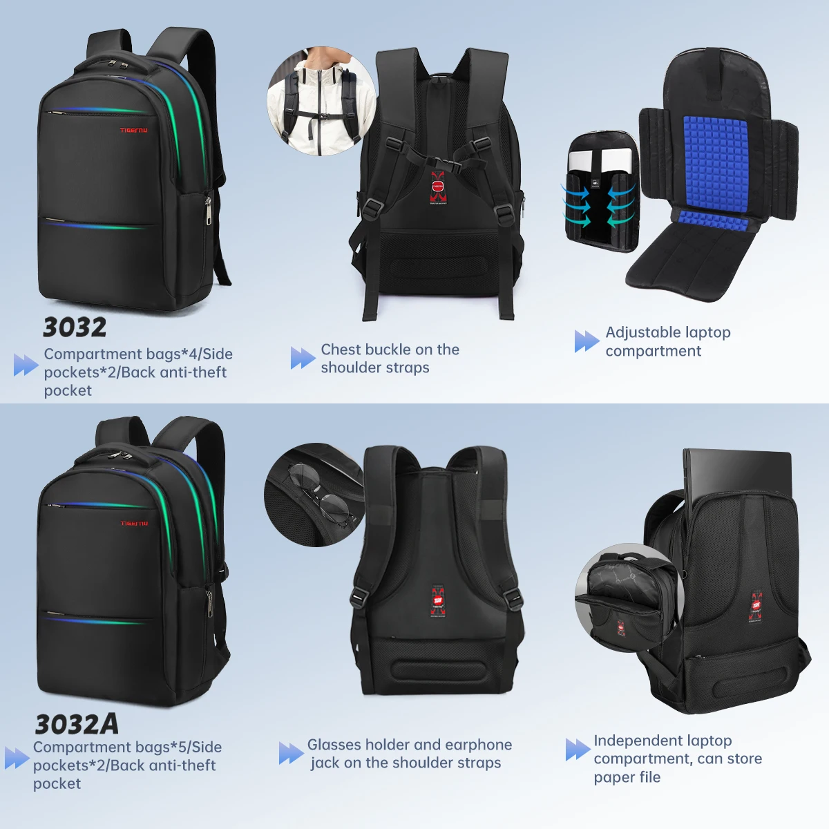 Tigernu Men's Backpack 15 17 19inch Laptop Backpack For Men For Women Business Backpack Schoolbag Travel Backpack Bags Knapsack Tigernu Men's Backpack 15 17 19inch Laptop Backpack For Men For Women Business Backpack Schoolbag Travel Backpack Bags Knapsack