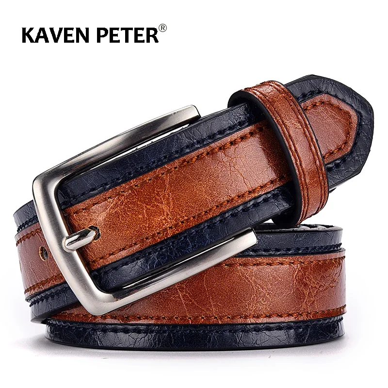 New Men's Belt Fashion Casual Strap Male Jeans Designer Trouser Belts Pu Genuine Leather Luxury Brand Pin Buckle