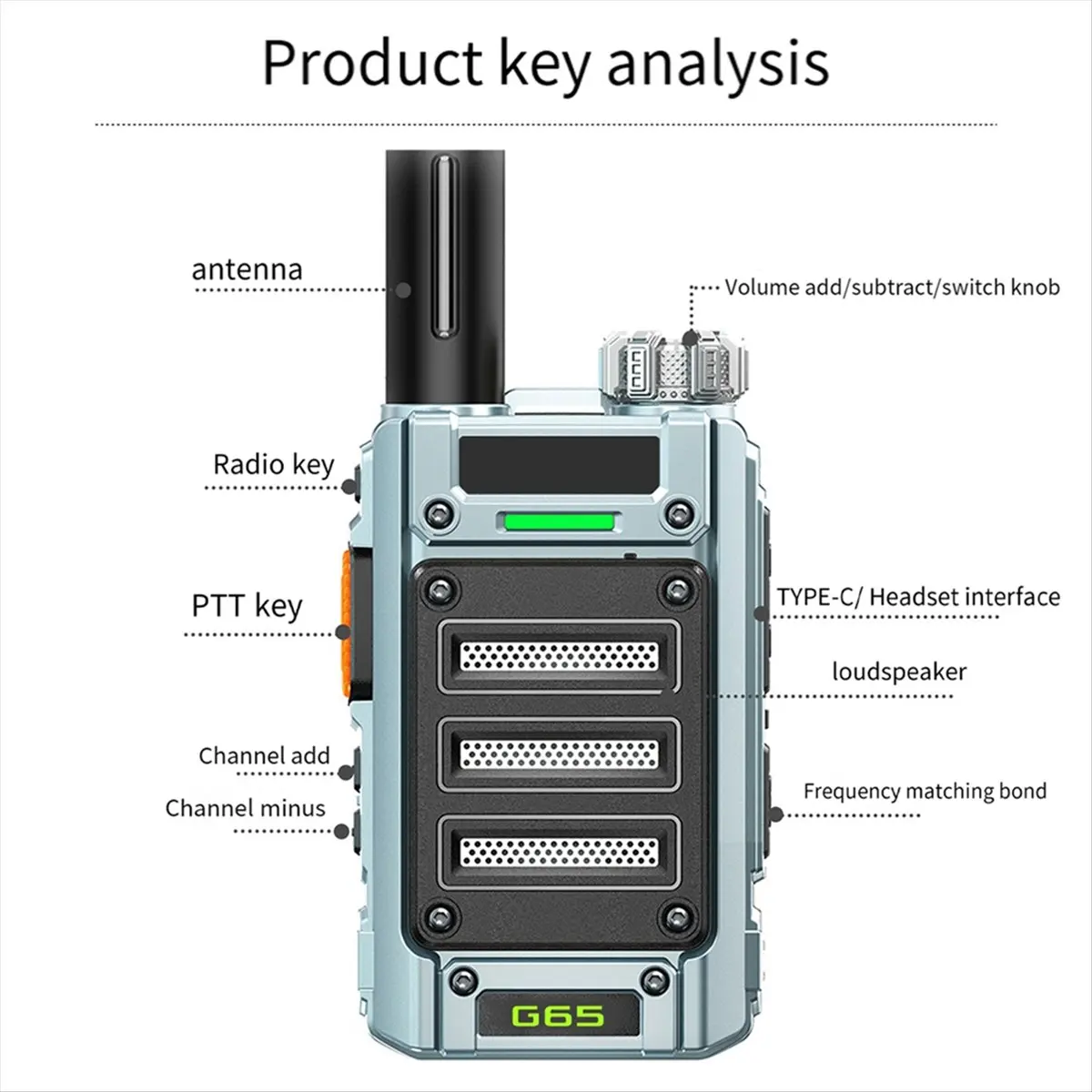A64i g65 walkie talkie uhf fm rádios de longo alcance portátil presunto amador rádio bidirecional comunicador profissional para crianças, a