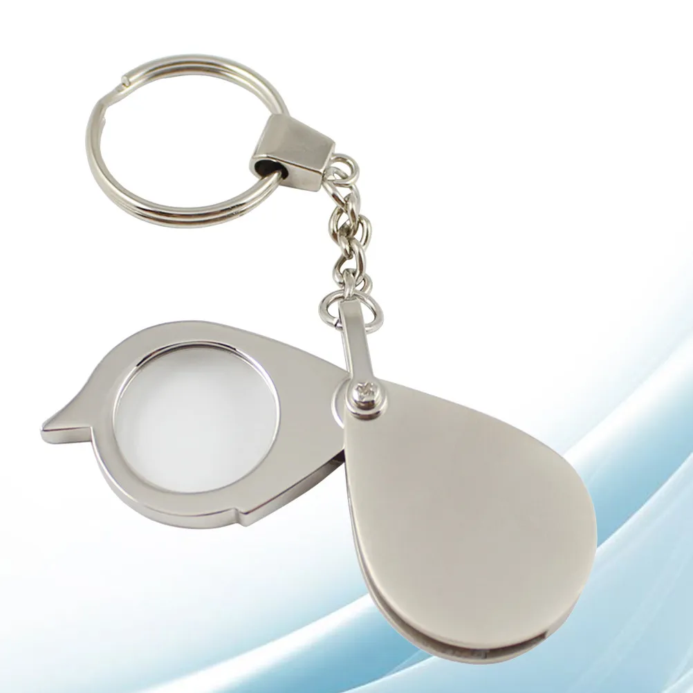 8x 30mm Metal Folding Optical Magnifier Pocket Loupe Lightweight Portable Magnifying Lens Keychain for Crafts Reading Jewelry