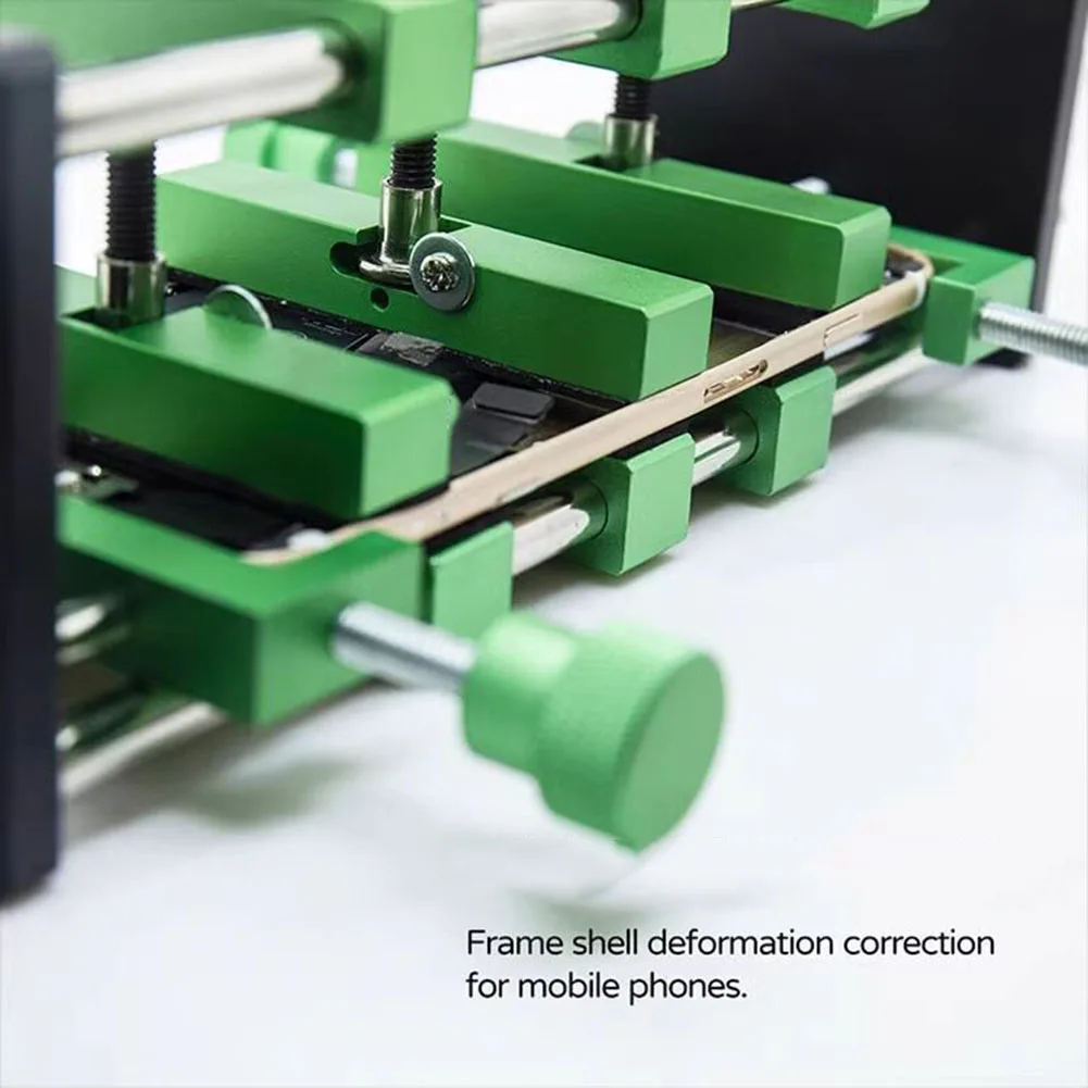 Mobile Device Frame Correction Clamp with Pre Defined Camera Location and Aluminum Construction for Repair Use