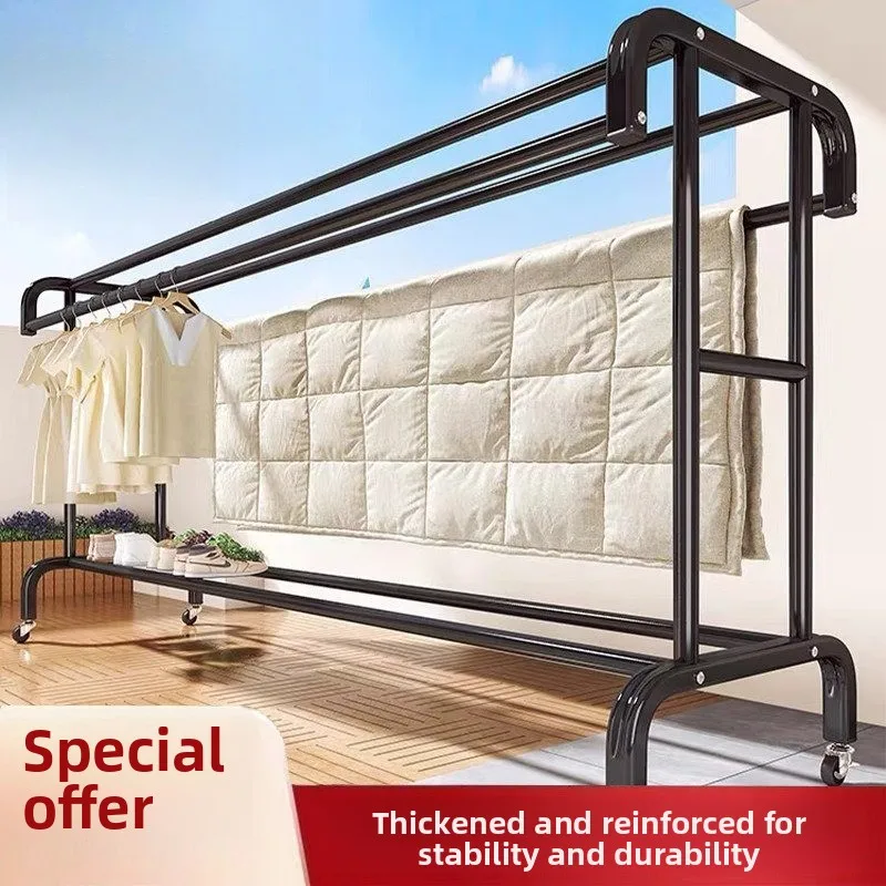 Portable Floor Clothes Rack Indoor Drying Stand Foldable Balcony Airer Bedroom Household Laundry Space Saver Cloth Drying Rack
