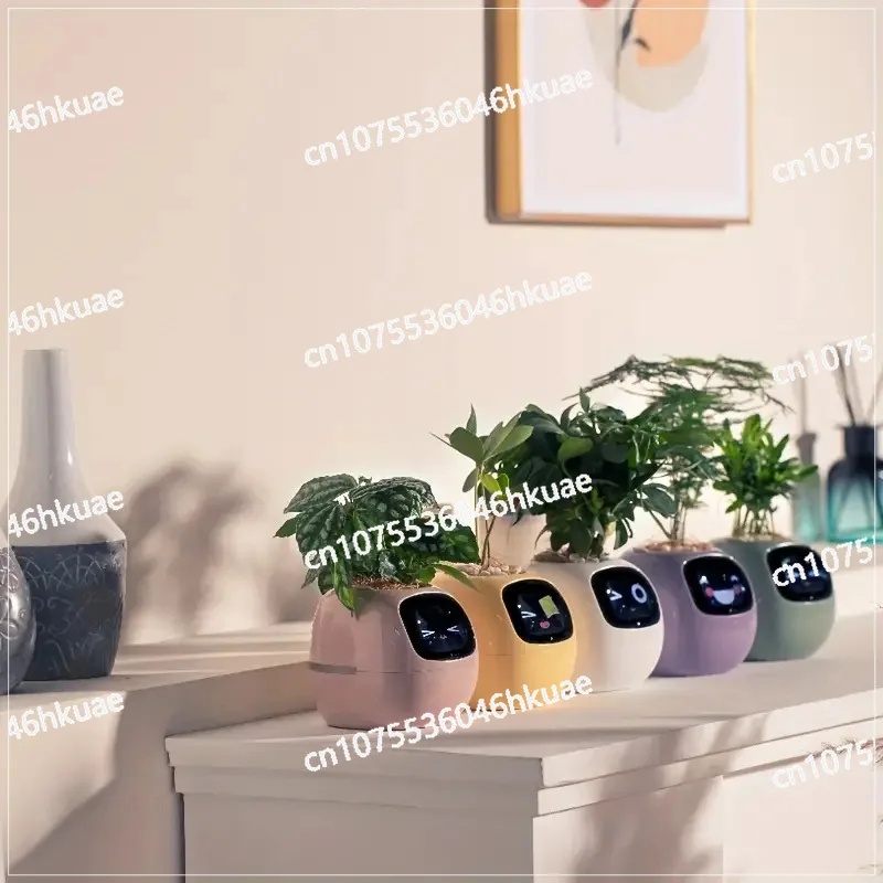 

Artificial intelligence AI pet pot planting robot plant care guide time temperature display pot no plants
